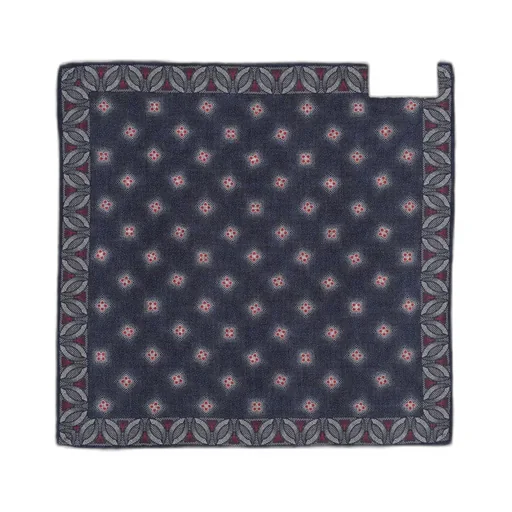 Geometric Printed Hand-Rolled Hem Pocket Square