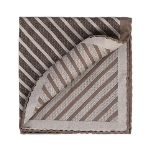 Striped Hand-Rolled Hem Pocket Square