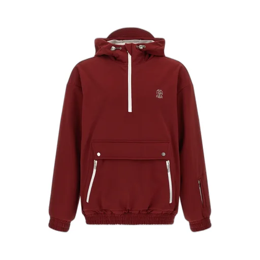 Logo-Embroidered Hooded Jacket