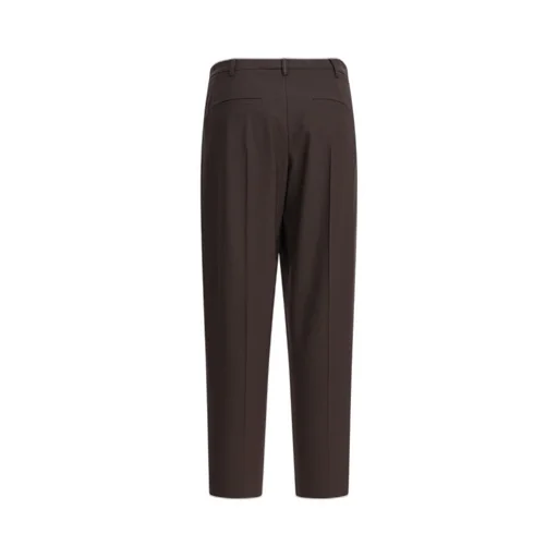 Pleated Wool Straight Trousers