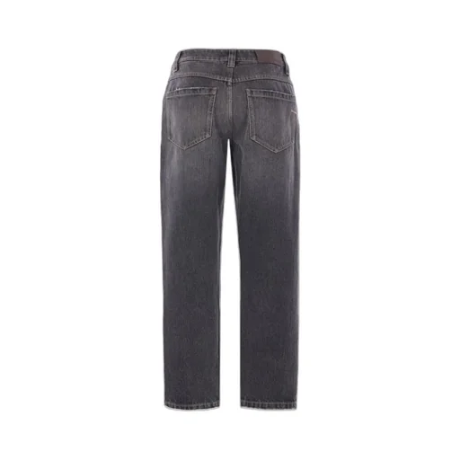 Logo Patch Straight Leg Jeans