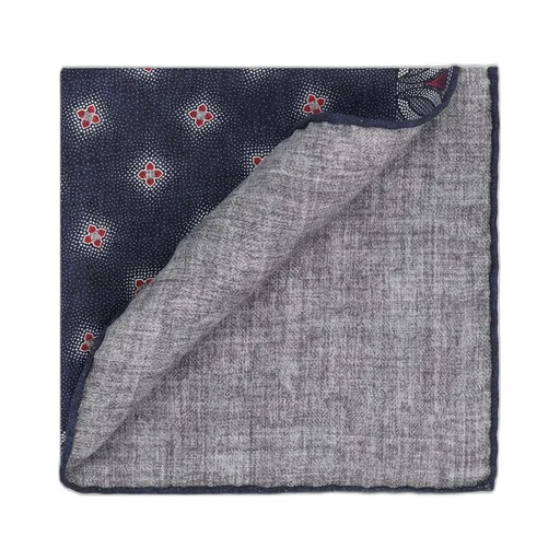 Geometric Printed Hand-Rolled Hem Pocket Square