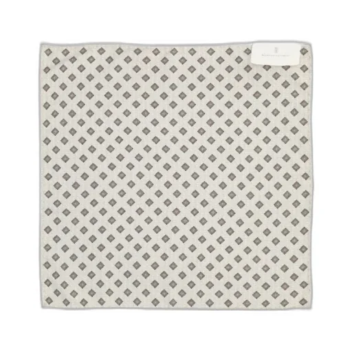 Geometric-Pattern Silk Pocket Square