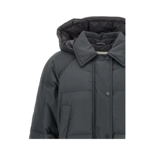 Quilted Design Hooded Down Coat