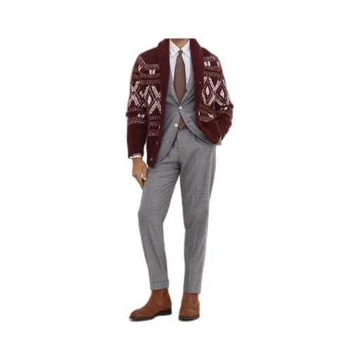 Geometric Jacquard Cardigan