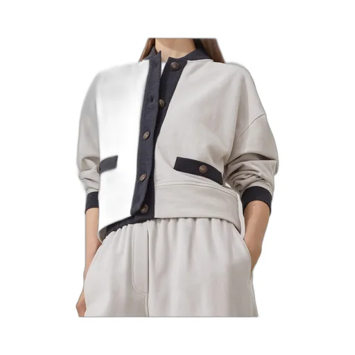 Button-Fastening Panelled Sweatshirt