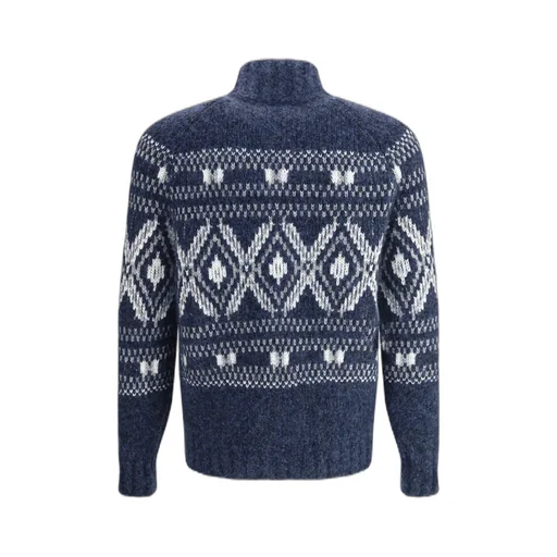 Jacquard Zip-Up Cardigan