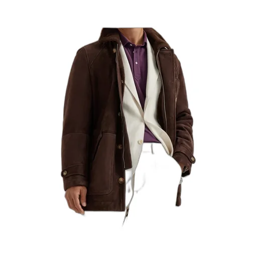 Shearling Single-Breasted Coat