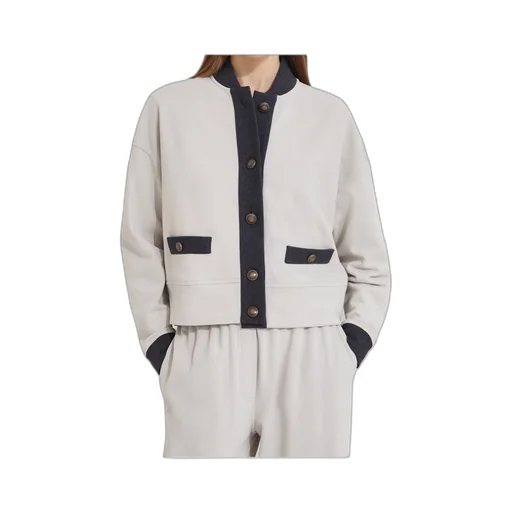 Button-Fastening Panelled Sweatshirt