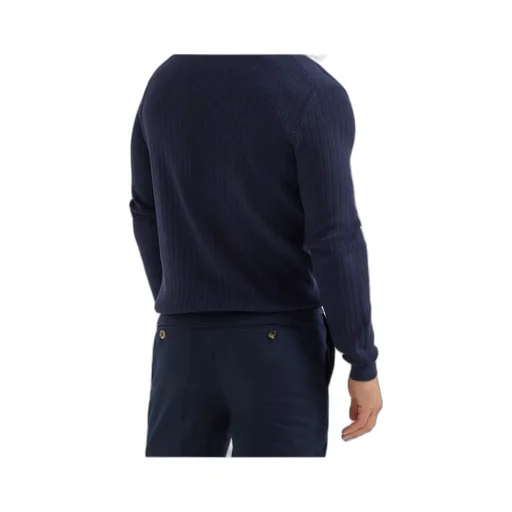 Long Sleeved Ribbed Polo Shirt