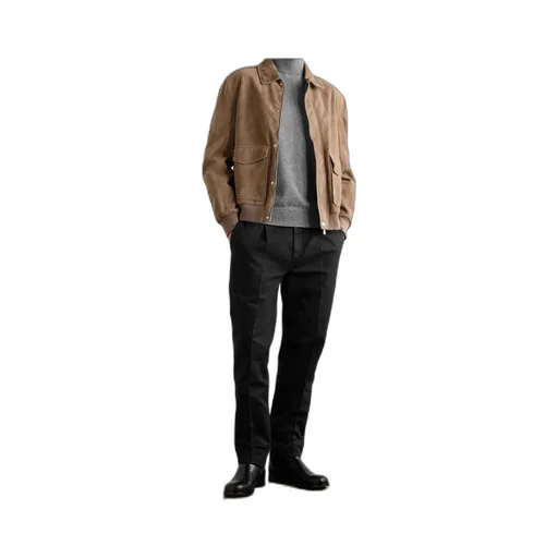 Cotton Straight-Leg Trousers