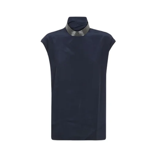 Embellished High-Neck Top