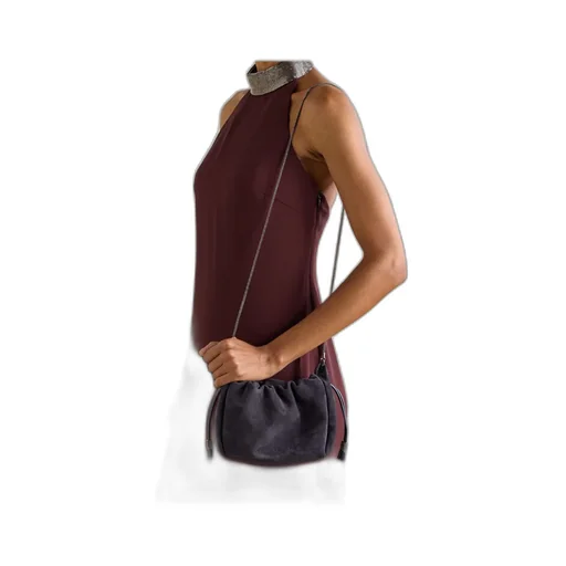 Drawstring Chain-Strap Cross Body Bag