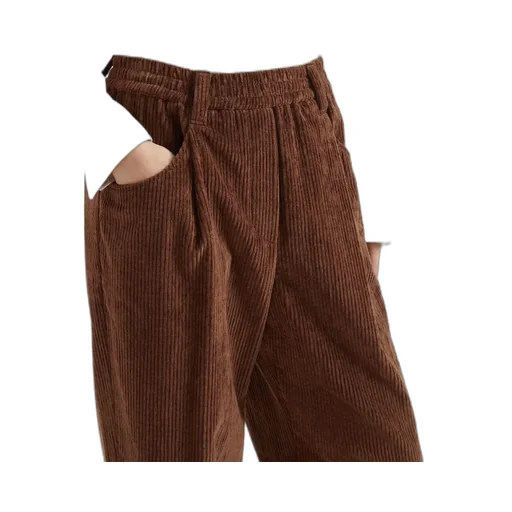 Elasticated Waistband Straight-Leg Trousers