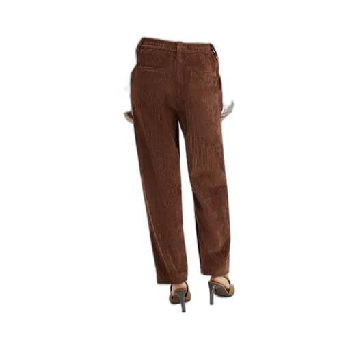 Elasticated Waistband Straight-Leg Trousers