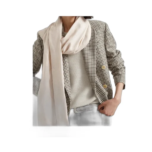 Fringed Cashmere-Silk Blend Scarf