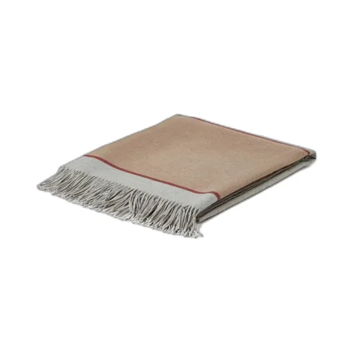 Fringed Colour-Block Silk Blanket