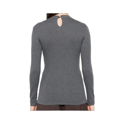 Long-Sleeve Top With Keyhole Detail
