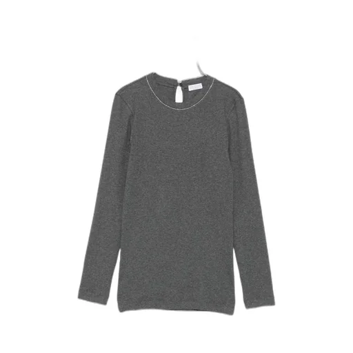 Long-Sleeve Top With Keyhole Detail
