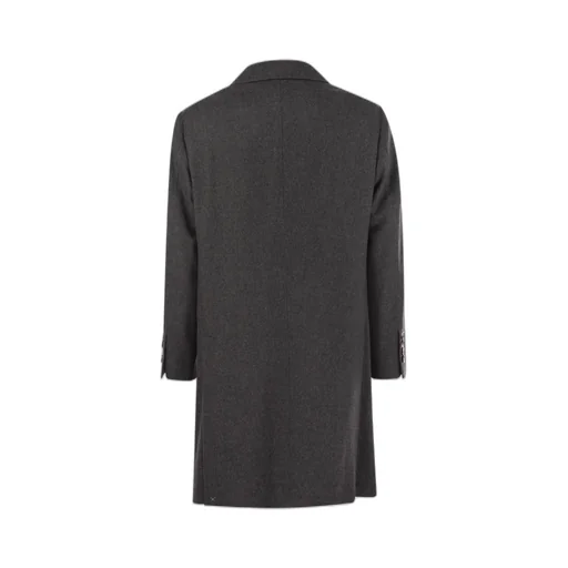 Button-Fastening Flap-Pocket Coat
