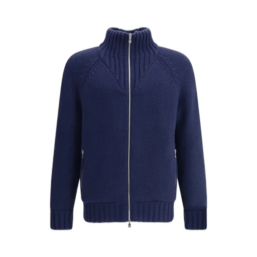 High-Neck Zip-Front Cashmere Jacket