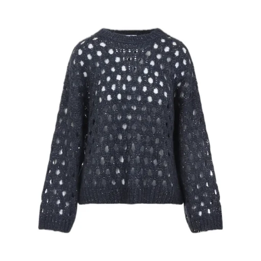 Open-Knitted Sequined Jumper