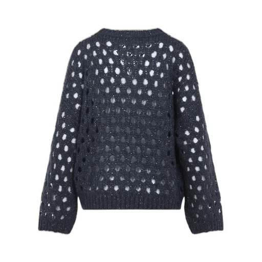 Open-Knitted Sequined Jumper