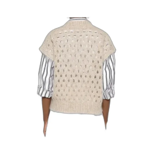V-Neck Open-Knit Vest