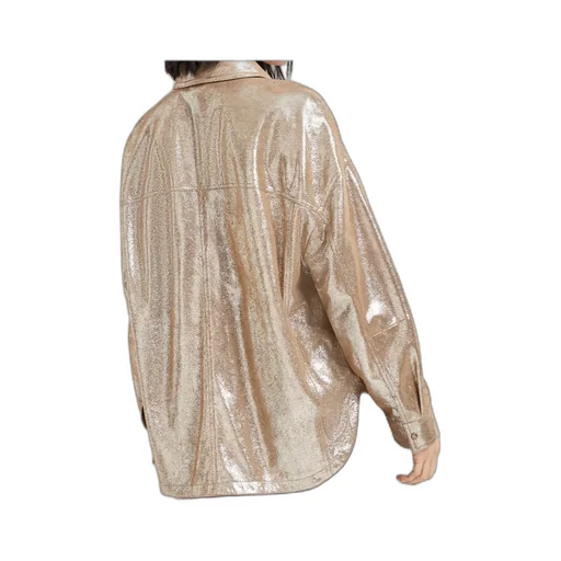 Long-Sleeved Leather Shirt