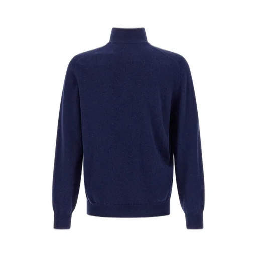 Funnel-Neck Knitted Polo Shirt