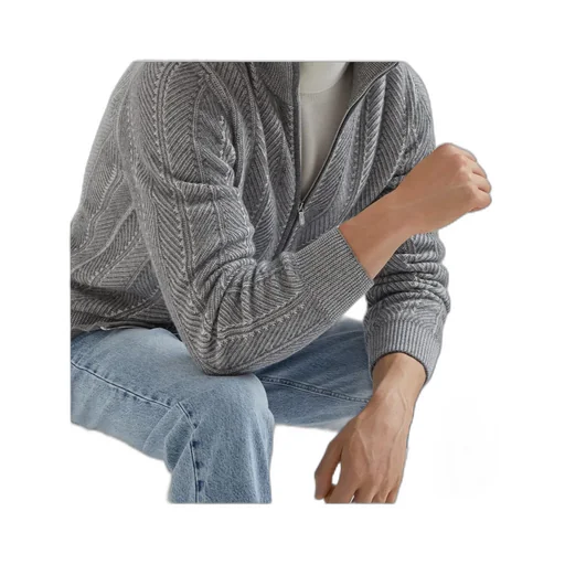 Long-Sleeved Zip-Up Cardigan