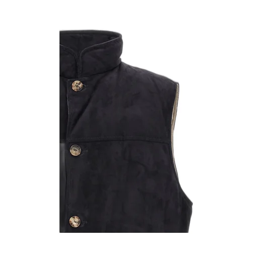 High-Neck Leather Vest
