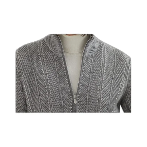 Long-Sleeved Zip-Up Cardigan