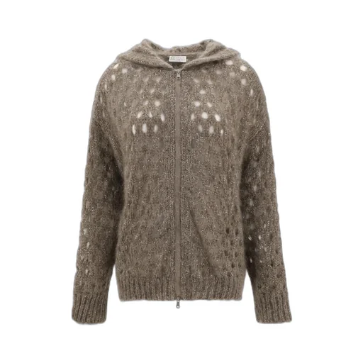 Dazzling Net Hooded Cardigan