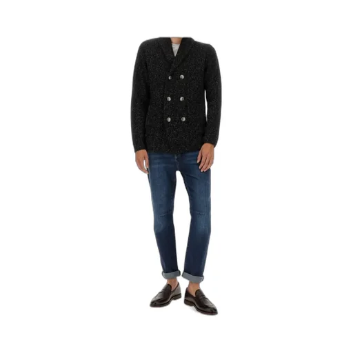 Long-Sleeved Double-Breasted Cardigan
