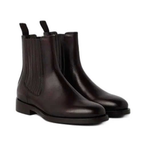 Burnished Leather Chelsea Boots