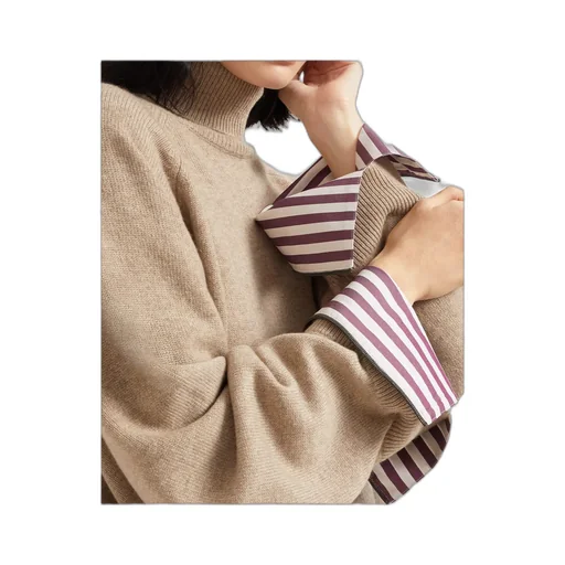 Roll Neck Stripe Detailed Sweater