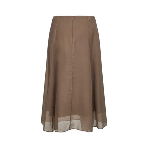 Flared Hem Midi Skirt