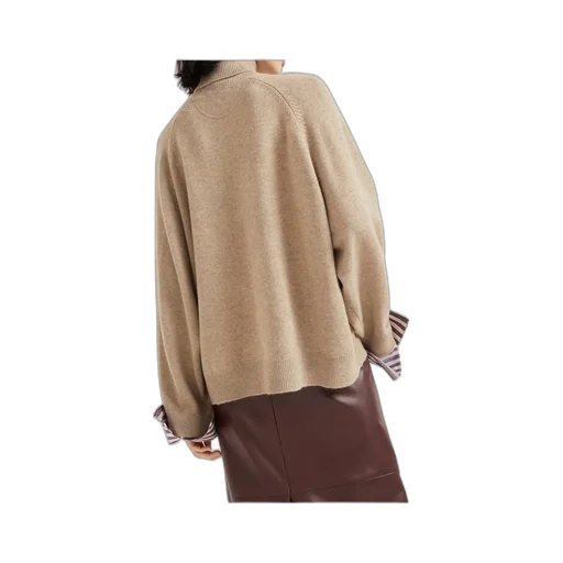 Roll Neck Stripe Detailed Sweater