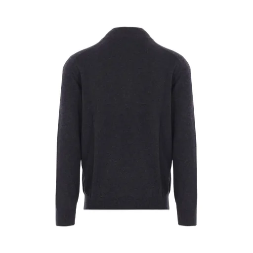 Funnel-Neck Knitted Polo Shirt
