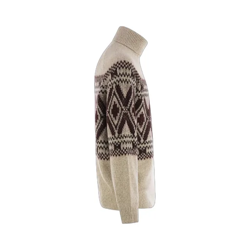 Geometric Jacquard Turtleneck Jumper