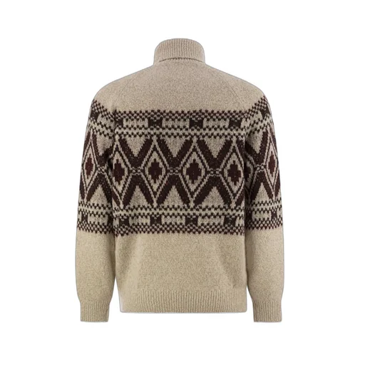 Geometric Jacquard Turtleneck Jumper