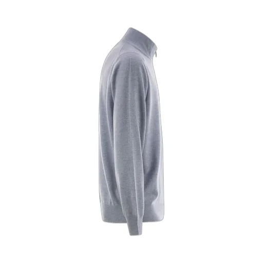 Funnel-Neck Knitted Polo Shirt