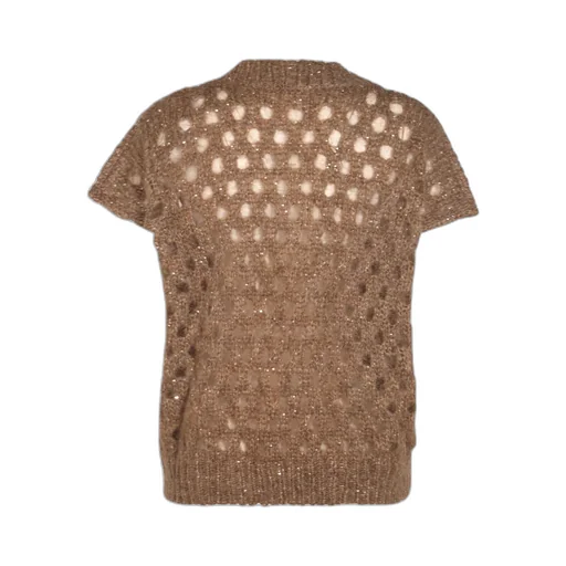Open-Knit V-Neck Sweater
