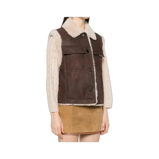 Buttoned Shearling Waistcoat