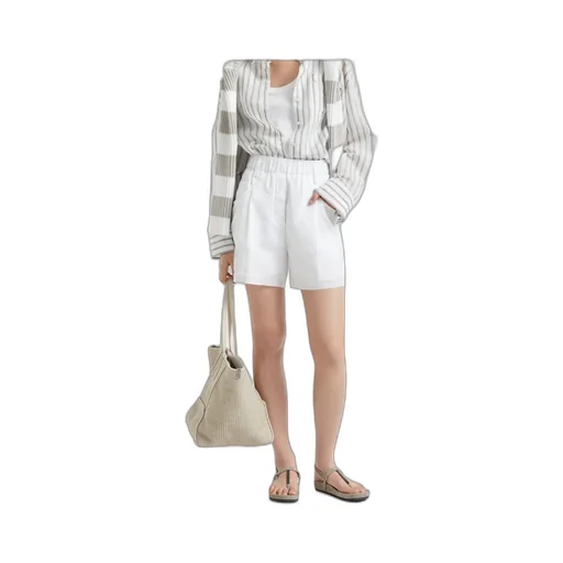 Pressed-Crease Cotton Shorts