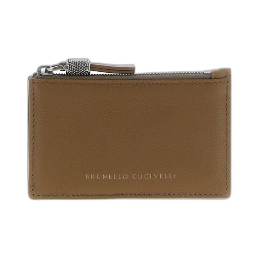 Embossed-Logo Zipper Card Holder