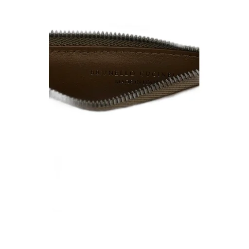 Embossed-Logo Zipper Card Holder