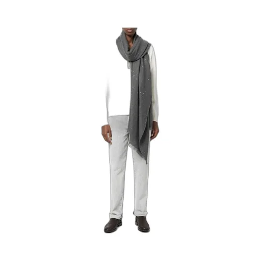 Sequin-Embellished Frayed Scarf