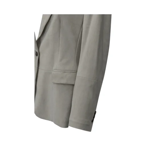 Single-Breasted Suede Leather Blazer